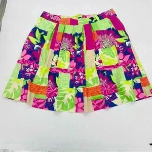 Lilly Pulitzer Patchwork Floral Skirt Multicolor Size 14